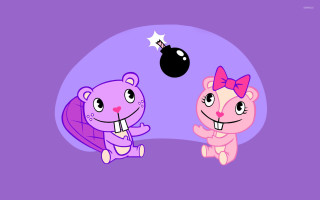 Cartoon animals playing ball purple - a ball free wallpaper for desktop
