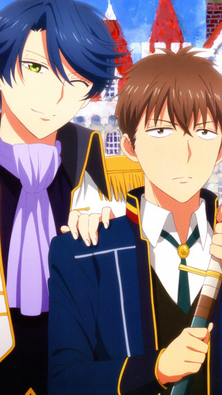 Anime characters cityscape clock building - a clock free wallpaper for mobile