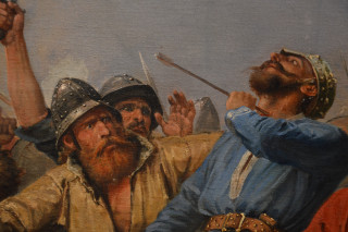 Man sword bearded man sword - a painting of a man holding free wallpaper