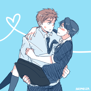 Couple hugging drawing blue background - tachisme free wallpaper for tablet