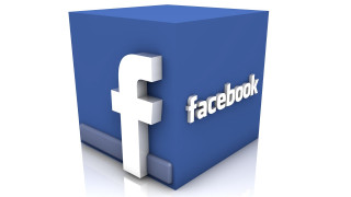 Blue box white facebook logo - new objectivity free wallpaper