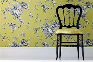 Chair yellow wall flower pattern - the back of the chair free wallpaper