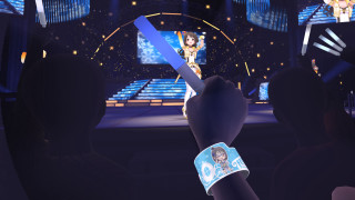 Person holding blue object stage - a stage free wallpaper
