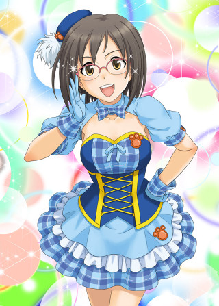 Woman blue dress hat glasses - a blue dress free wallpaper for mobile