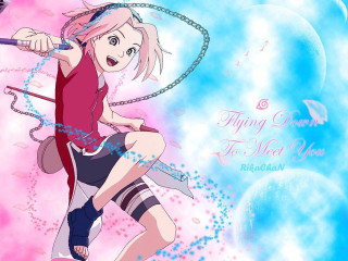 Girl sword pinkshirt bluebackground pinksky - a pink shirt free wallpaper