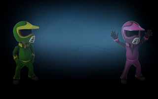 Cartoon characters costumes dark night - a gas mask free wallpaper
