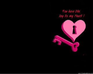 Pink heart key lock key - my heart free wallpaper