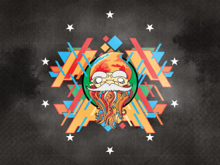 Colorful mustache beard black background - earnst haeckel free wallpaper for desktop