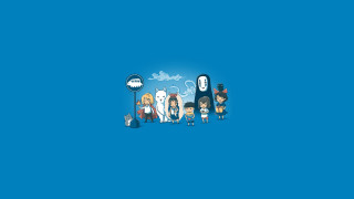 Cartoon characters blue background ghost - anton fadeev free wallpaper