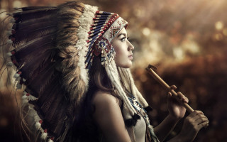 Native american woman serious stick 2 - a stick free wallpaper