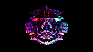 Multicolored abstract cube dark background - a red triangle free wallpaper for desktop