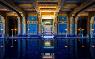 Large pool building reflection lights - a large pool free wallpaper for desktop