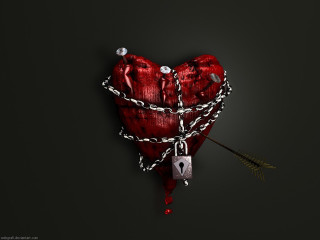 Heart chain lock bow black - a bow free wallpaper