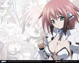 Anime girl pink hair pointing 3 - her face free wallpaper