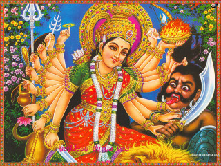 Woman holding bowl of fire - a painting of a woman holding free wallpaper