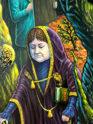 Woman beer bottle man green - a painting of a woman holding free wallpaper for mobile