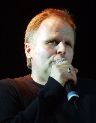 Man microphone black shirt looking - art informel free wallpaper for mobile