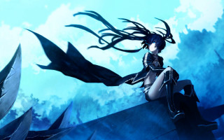 Woman boat ocean bird flying - ufotable free wallpaper for desktop