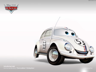 Cartoon character driving car smile - its face free wallpaper