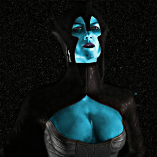 Blue makeup woman horns fantasy - eve ryder free wallpaper for tablet