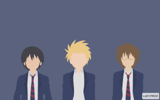 Three anime characters standing row - three anime character free wallpaper