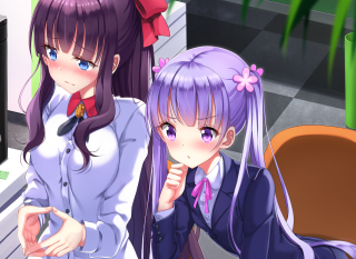 Anime girls sitting room tv - two anime girl free wallpaper for desktop