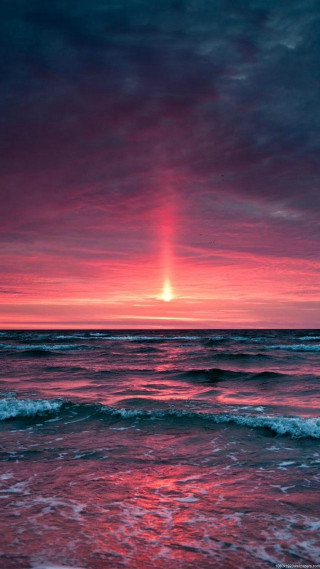 Sunset ocean light wave sky - free sunset wallpaper for mobile