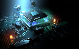 Robot circuit board light shining 4 - technology free wallpaper
