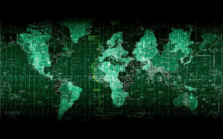 Green world map black background 3 - a map of the world free wallpaper