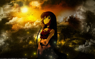 Woman field sword sky clouds - her hand and a sky background free wallpaper