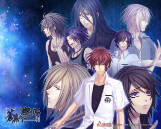 Anime characters blue background stars 6 - key art free wallpaper