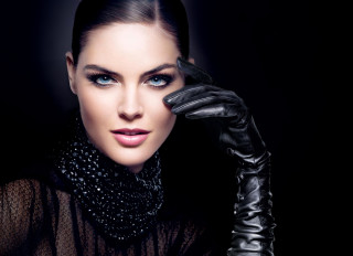 Woman black dress black gloves - black glove free wallpaper