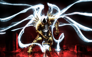 Demonic creature sword glowing light - a demonic looking creature free wallpaper