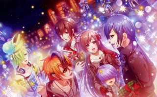 Anime characters cityscape stars lights - a cityscape free wallpaper