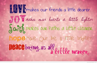 Pink background quote little girl - love free wallpaper