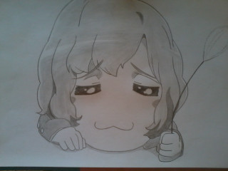 Girl pointing finger frown drawing - a hand free wallpaper for desktop