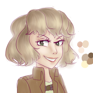 Woman brown jacket green shirt - a drawing of a woman free wallpaper for tablet