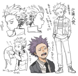 Man purple hair jacket drawing - a drawing of a man free wallpaper for tablet