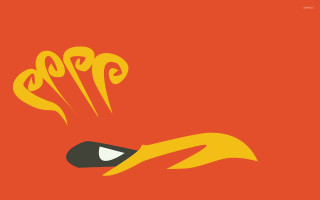 Red background yellow bird black - alexander calder free wallpaper