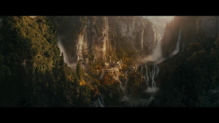 Waterfall forest fog sunlight trees - a waterfall in a forest free wallpaper