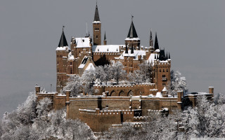 Snowy castle gothic architecture medieval - florence engelbach free wallpaper
