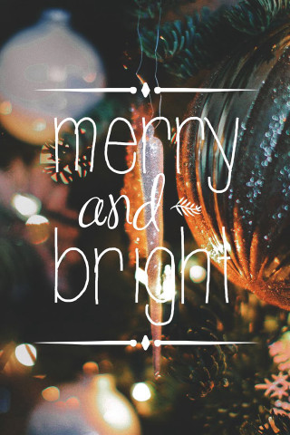Christmas tree merry bright sign - free christmas wallpaper for mobile