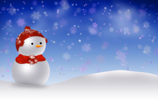Snowman red hat scarf snow 5 - a snowman free wallpaper