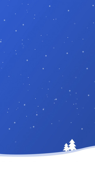 Snowy landscape trees snowflakes blue - star and snow free wallpaper