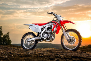 Red white dirt bike sunset - dirt bike free wallpaper