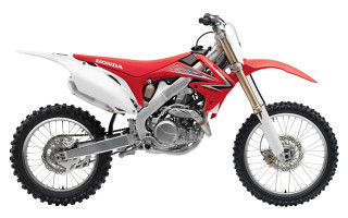 Red dirt bike white ground - tire free wallpaper