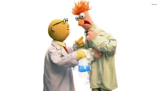 Man lab coat costume talking - beak free wallpaper