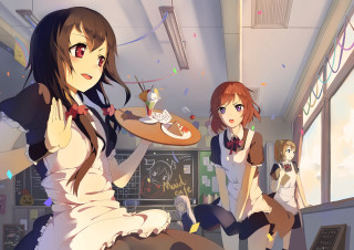 Women table food confetti celebration - the table in front free wallpaper