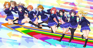 Girls running rainbow background love 2 - school uniform free wallpaper for desktop