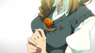 Woman holding flower smiling green 2 - a flower free wallpaper for desktop